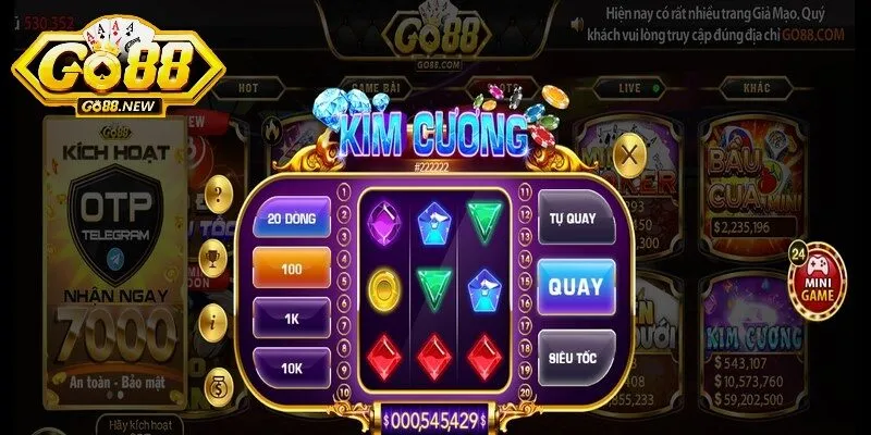 Kim Cương là một trong những trò chơi mini game lôi cuốn và hấp dẫn tại Go88